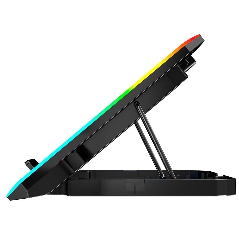 Imagem 2 de 4 do produto Base com Cooler para Notebook Rise Mode, 17", Galaxy Black X3, RGB, USB - RM-CN-03-RGB
