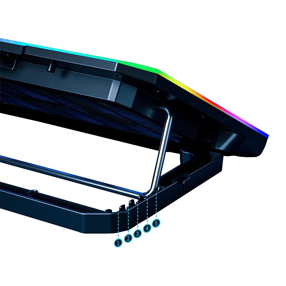 Imagem 4 de 4 do produto Base com Cooler para Notebook Rise Mode, 17", Galaxy Black X3, RGB, USB - RM-CN-03-RGB