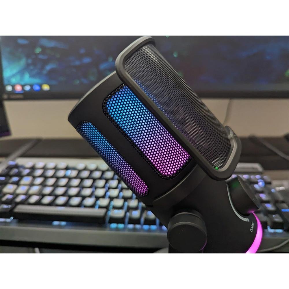 Microfone Gamer Fifine Ampligame AM6 RGB, USB-C, Anti-Ruído e Ganho, Preto - AM6 - view 3