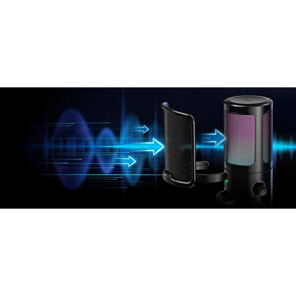 Microfone Gamer Fifine Ampligame AM6 RGB, USB-C, Anti-Ruído e Ganho, Preto - AM6 - view 7