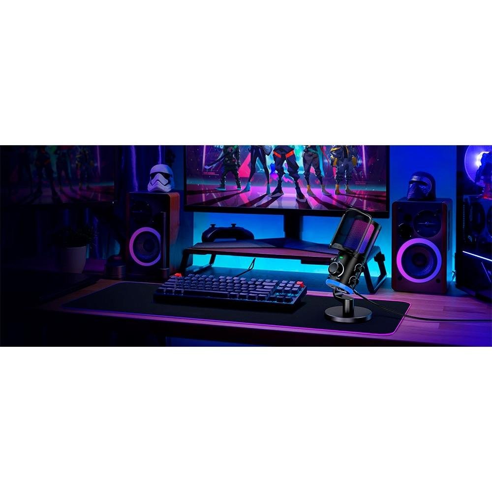 Microfone Gamer Fifine Ampligame AM6 RGB, USB-C, Anti-Ruído e Ganho, Preto - AM6 - view 11