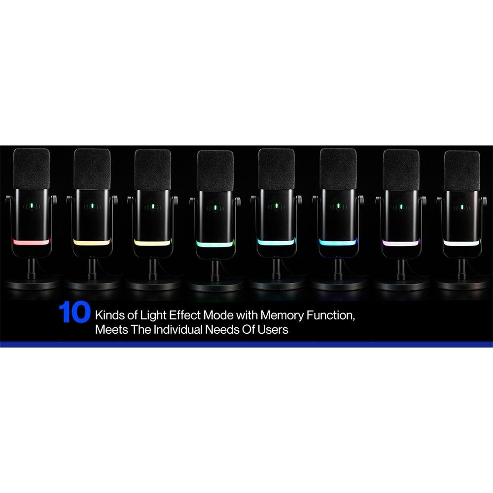 Microfone Dinâmico Gamer Fifine Ampligame, RGB, Cardióide, USB-C, Anti-Ruído, Para Streaming, Preto - AM8 - view 9