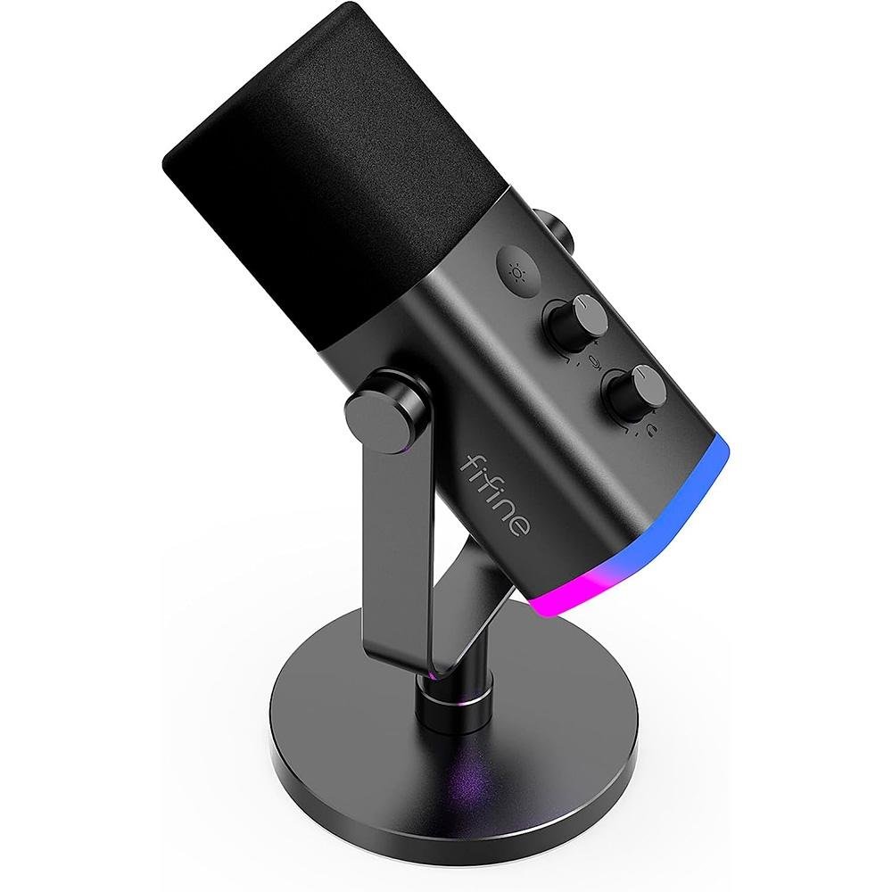 Microfone Dinâmico Gamer Fifine Ampligame, RGB, Cardióide, USB-C, Anti-Ruído, Para Streaming, Preto - AM8 Microfone Dinâmico Gamer Fifine Ampligame, RGB, Cardióide, USB-C, Anti-Ruído, Para Streaming, Preto - AM8
