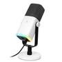 Microfone Dinâmico Gamer Fifine Ampligame, RGB, Cardióide, USB-C, Anti-Ruído, Para Streaming, Branco - AM8W