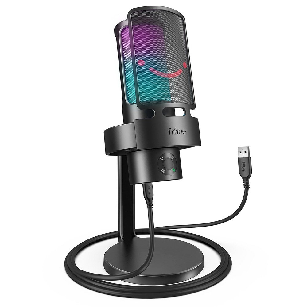 Microfone Gamer Fifine Ampligame A8 Plus RGB, USB, Cardioide e Omni, Preto - A8PLUS - view 4