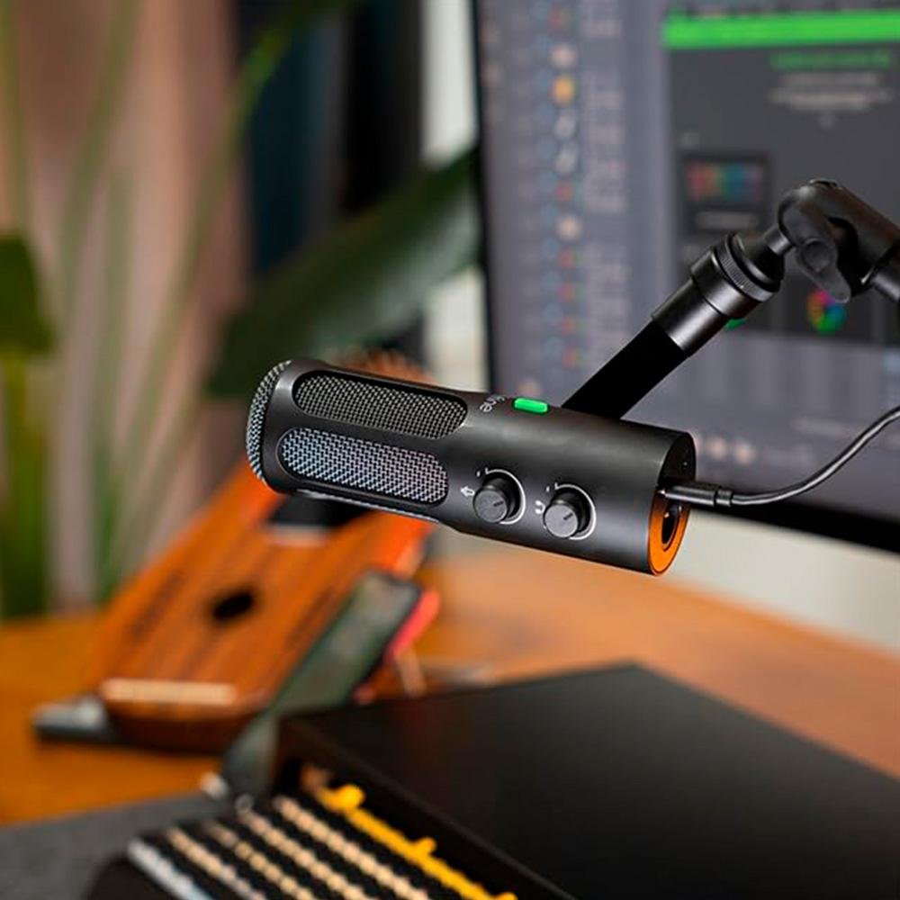 Microfone Gamer Dinâmico Fifine Tank3, XLR e USB-C, Podcast e Estúdio, Preto - TANK3 - view 3