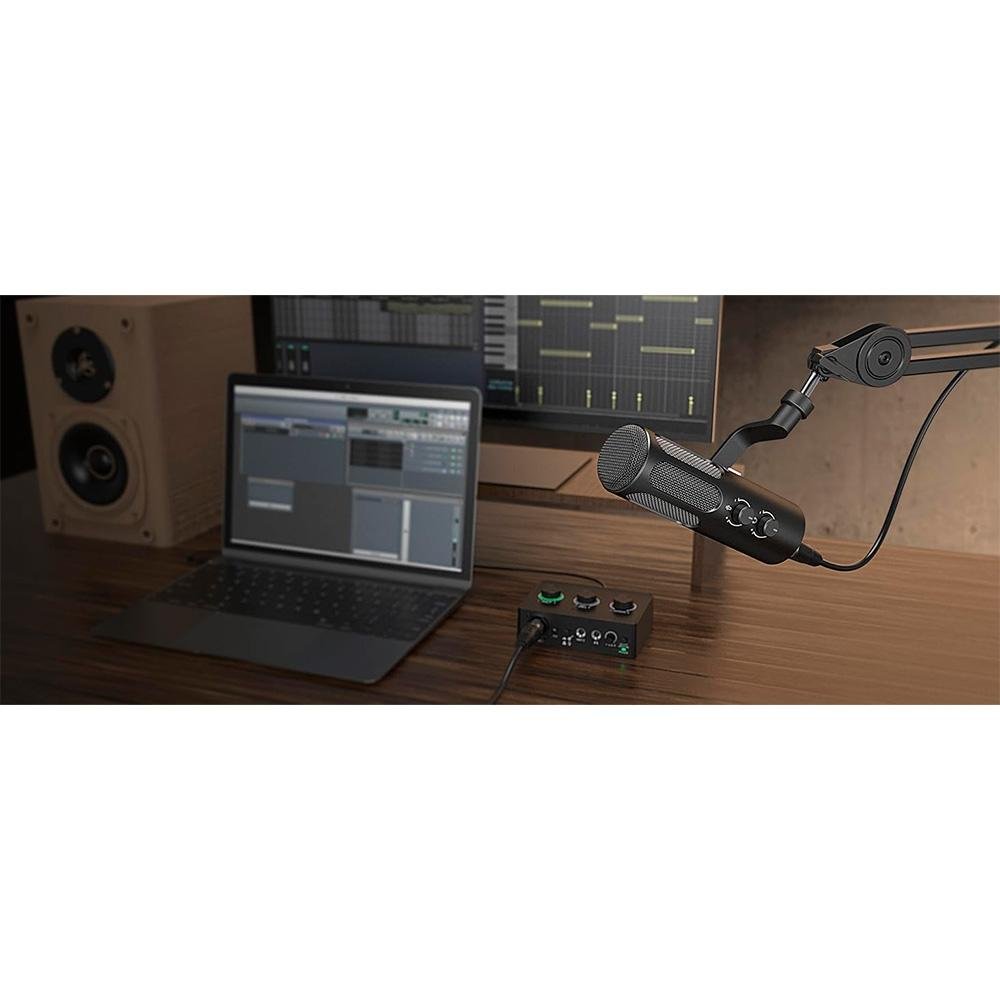 Microfone Gamer Dinâmico Fifine Tank3, XLR e USB-C, Podcast e Estúdio, Preto - TANK3 - view 7