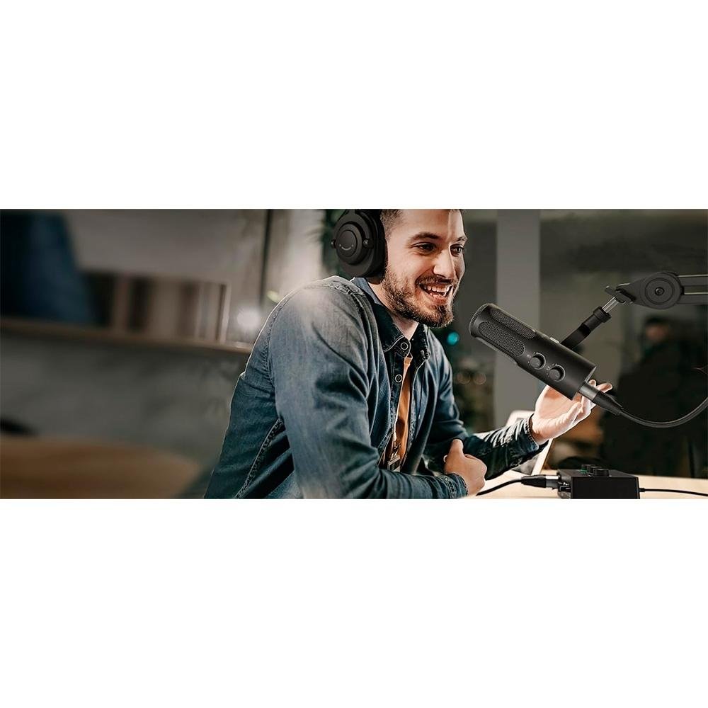 Microfone Gamer Dinâmico Fifine Tank3, XLR e USB-C, Podcast e Estúdio, Preto - TANK3 - view 9
