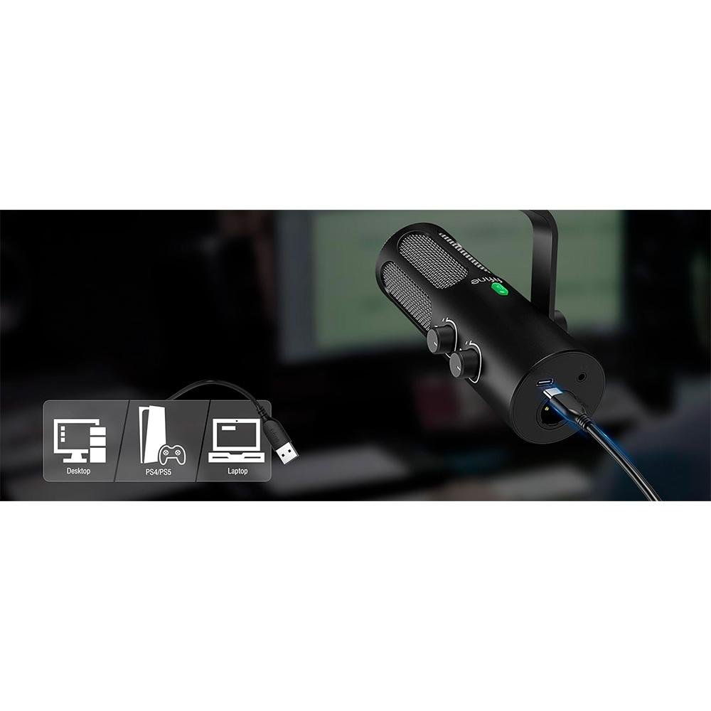 Imagem 9 de 14 do produto Microfone Gamer Dinâmico Fifine Tank3, XLR e USB-C, Podcast e Estúdio, Preto - TANK3