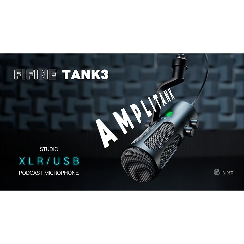 Imagem 14 de 14 do produto Microfone Gamer Dinâmico Fifine Tank3, XLR e USB-C, Podcast e Estúdio, Preto - TANK3