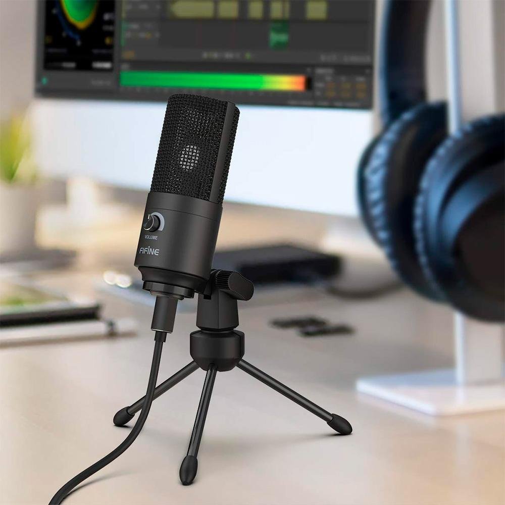 Microfone Gamer Condensador Fifine K680, USB, Plug & Play, Podcast e PC, Preto - K680 - view 8