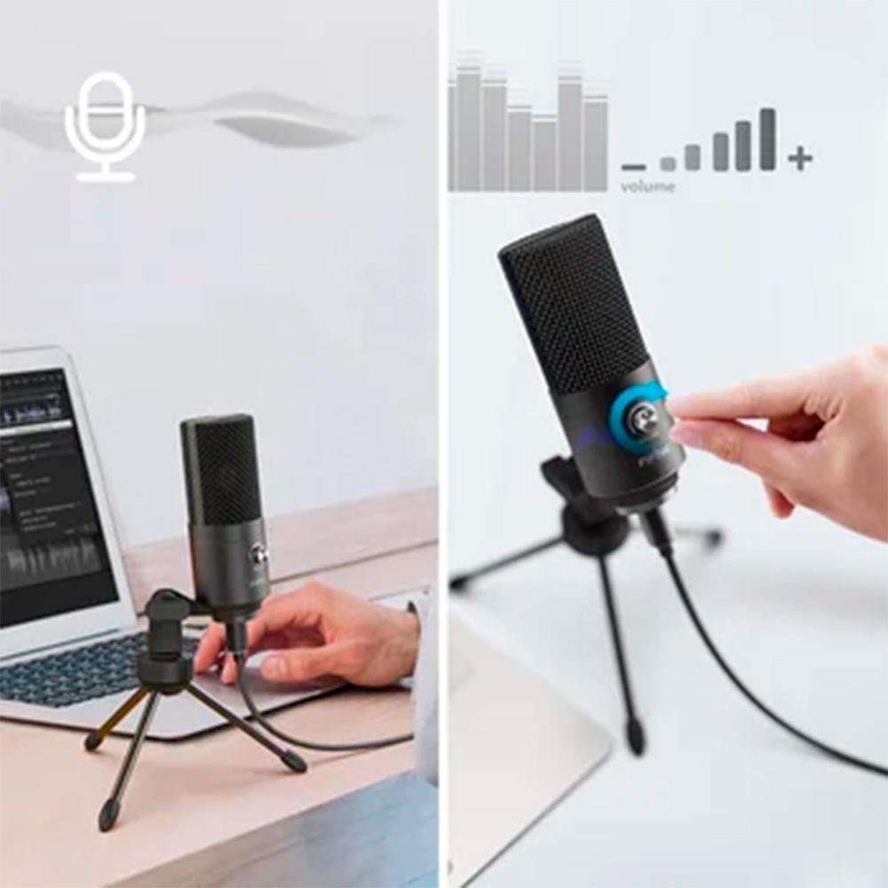 Microfone Gamer Condensador Fifine K680, USB, Plug & Play, Podcast e PC, Preto - K680 - view 4