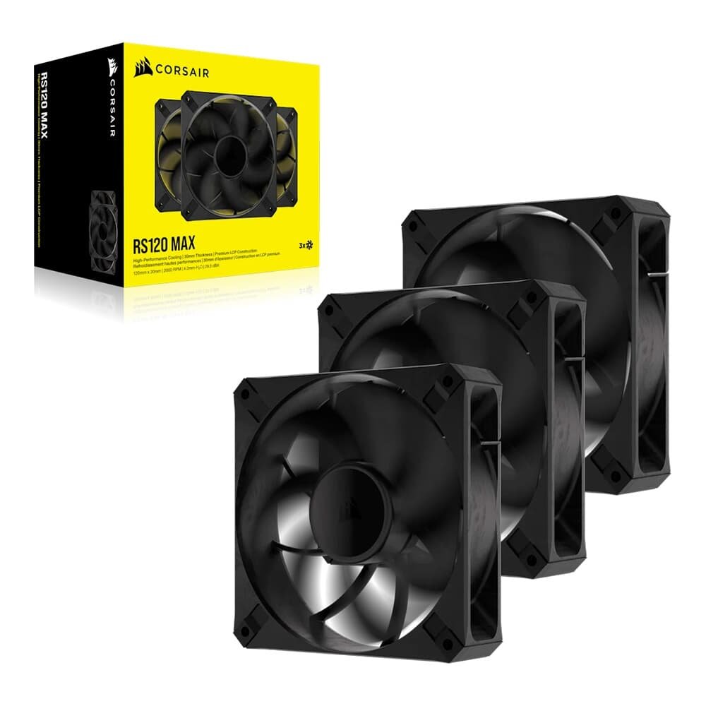 Imagem 6 de 6 do produto Kit com 3 Ventoinha Corsair RS120 MAX, 120mm, Preto - CO-9050171-WW