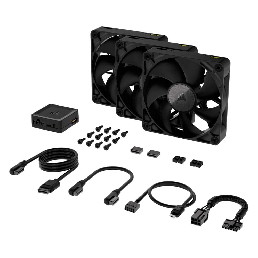 Kit com 3 Ventoinhas Corsair iCUE LINK RX120, 120mm, Preto - CO-9051010-WW - view 3