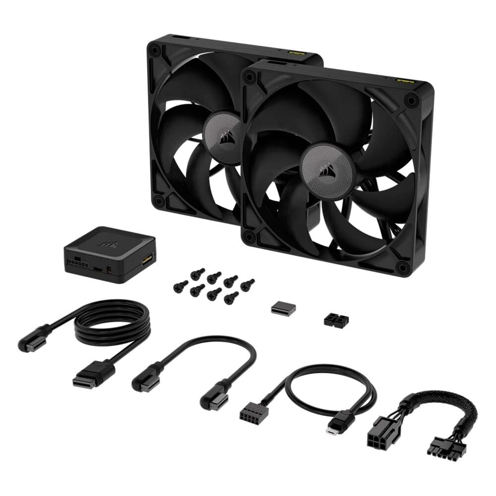 Kit com 2 Ventoinhas Corsair iCUE LINK RX140, 140mm, Preto - CO-9051012-WW - view 3