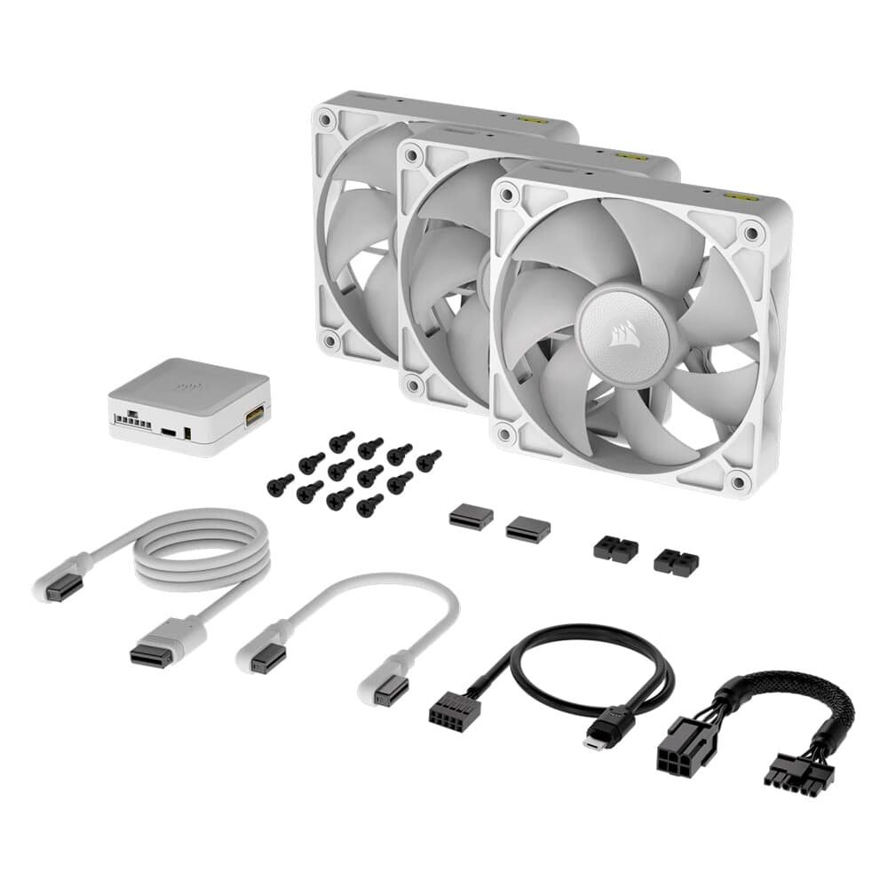 Kit 3 Ventoinhas CORSAIR iCUE LINK RX120 | KaBuM!
