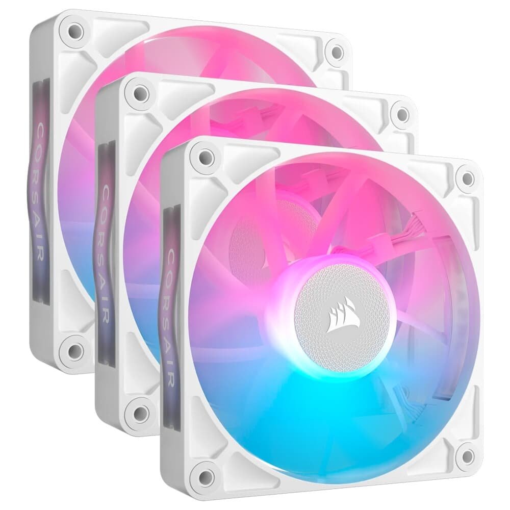 Kit com 3 Ventoinhas Corsair iCUE LINK RX120 RGB White, 120mm, Branco - CO-9051022-WW 4