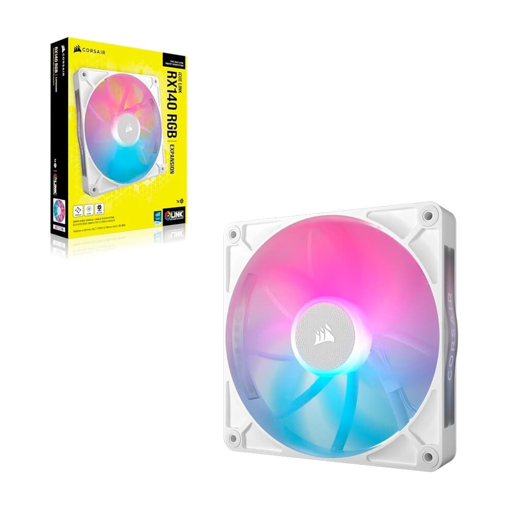 Ventoinha Corsair iCUE LINK RX140 RGB White, 140mm, Branco - CO-9051023-WW - view 2