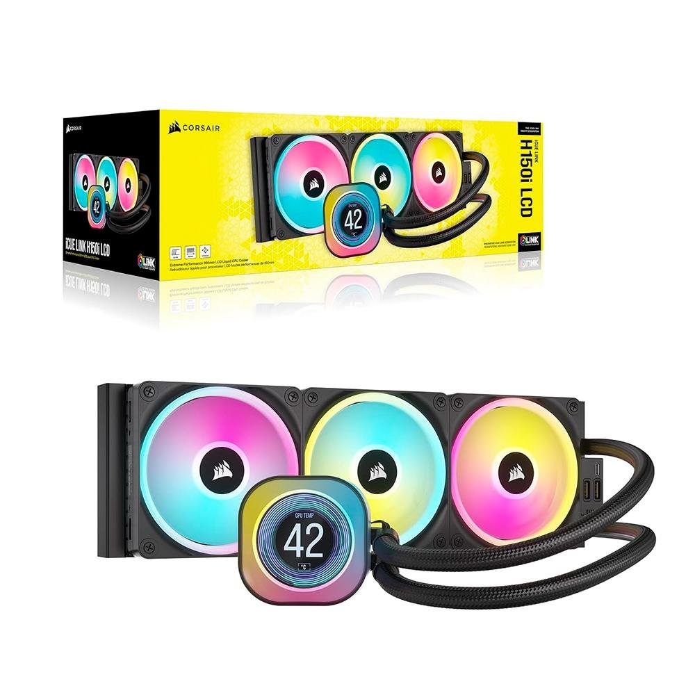 PC用ファン・クーラー CORSAIR iCUE LINK H150i LCD CW9061008WW Water Cooler Corsair iCUE LINK H150i LCD | KaBuM!