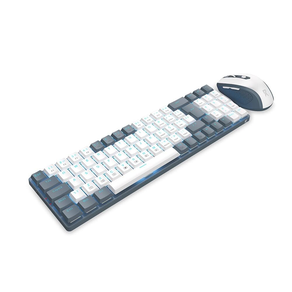 Imagem 2 de 2 do produto Kit Teclado + Mouse Redragon BS-8772, RGB, ABNT2, USB, 2400 DPI, Pixar PAW3212, Cinza e Branco - BS-8772 GW