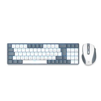 Kit Teclado + Mouse Redragon BS-8772, RGB, ABNT2, USB, 2400 DPI, Pixar PAW3212, Cinza e Branco - BS-8772 GW