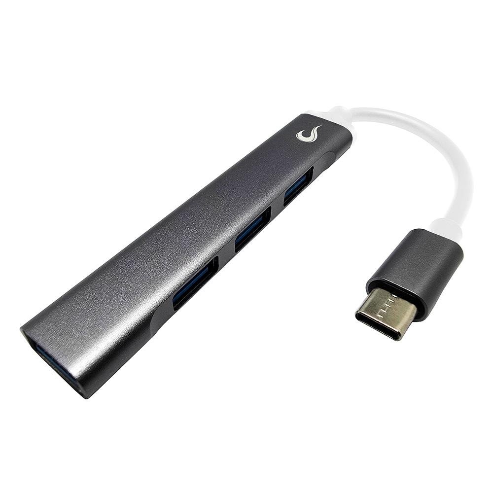HUB Rise Mode 02 USB-C 3.0, para 3x USB 2.0 e 1x USB 3.0, Cinza - RM-HUB-02