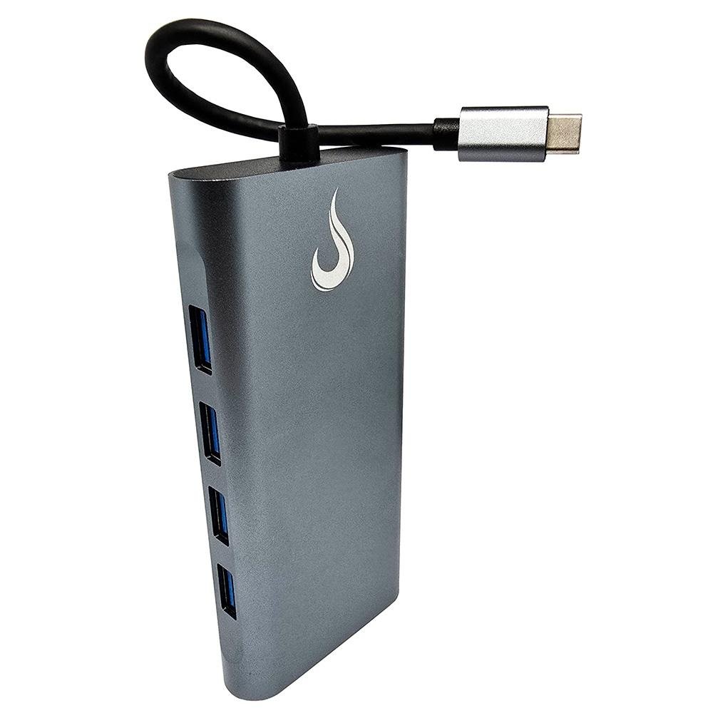 HUB ( Balão.info) 06 Pro USB-C 3.0, 11 em 1, para HDMI, VGA, Cartão SD, Ethernet, Áudio, 3x USB 2.0, 1x USB 3.0, Cinza - RM-HUB-06-PRO - foto 5