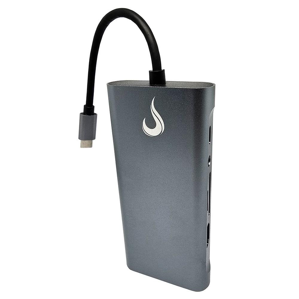 HUB ( Balão.info) 06 Pro USB-C 3.0, 11 em 1, para HDMI, VGA, Cartão SD, Ethernet, Áudio, 3x USB 2.0, 1x USB 3.0, Cinza - RM-HUB-06-PRO - foto 4