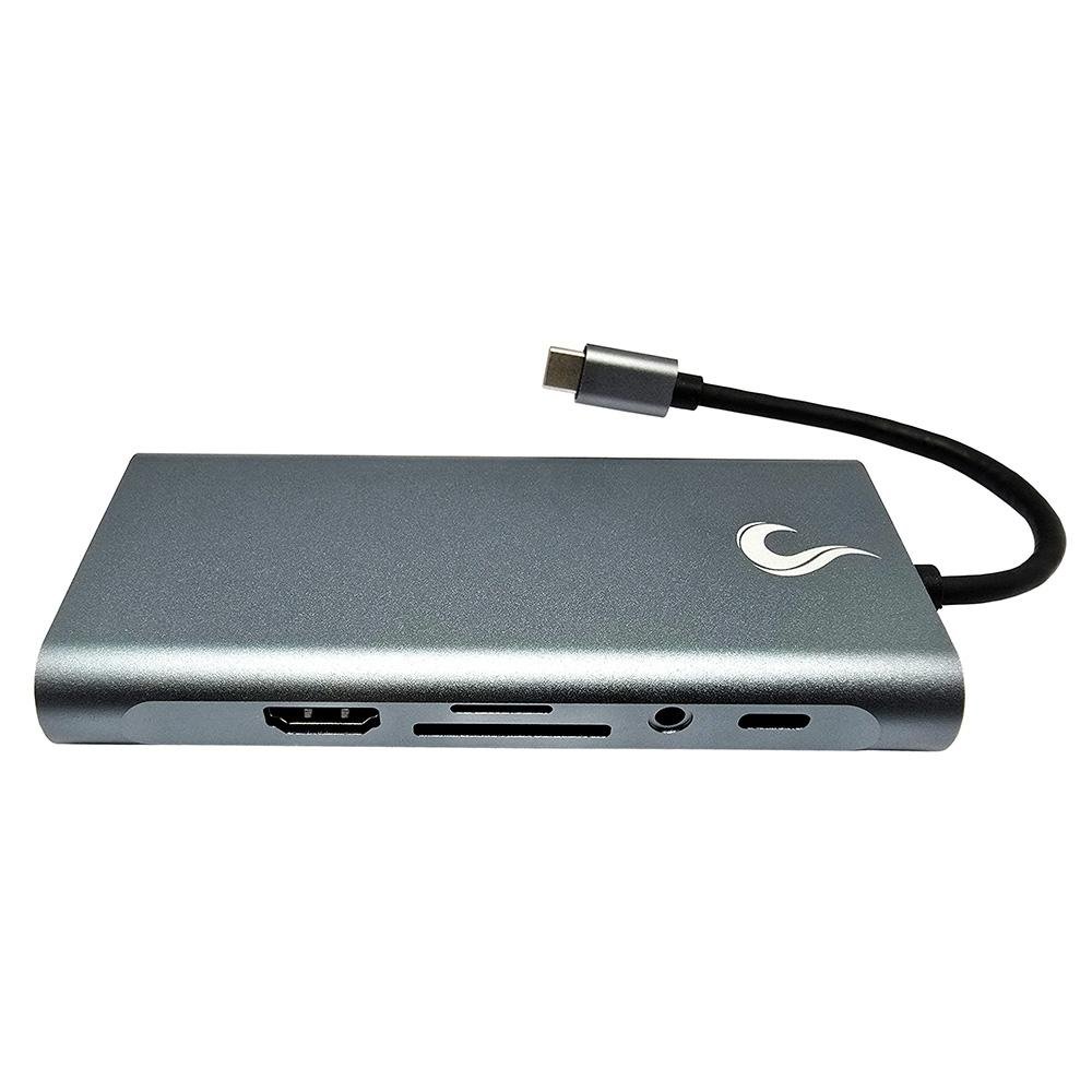 HUB ( Balão.info) 06 Pro USB-C 3.0, 11 em 1, para HDMI, VGA, Cartão SD, Ethernet, Áudio, 3x USB 2.0, 1x USB 3.0, Cinza - RM-HUB-06-PRO - foto 3