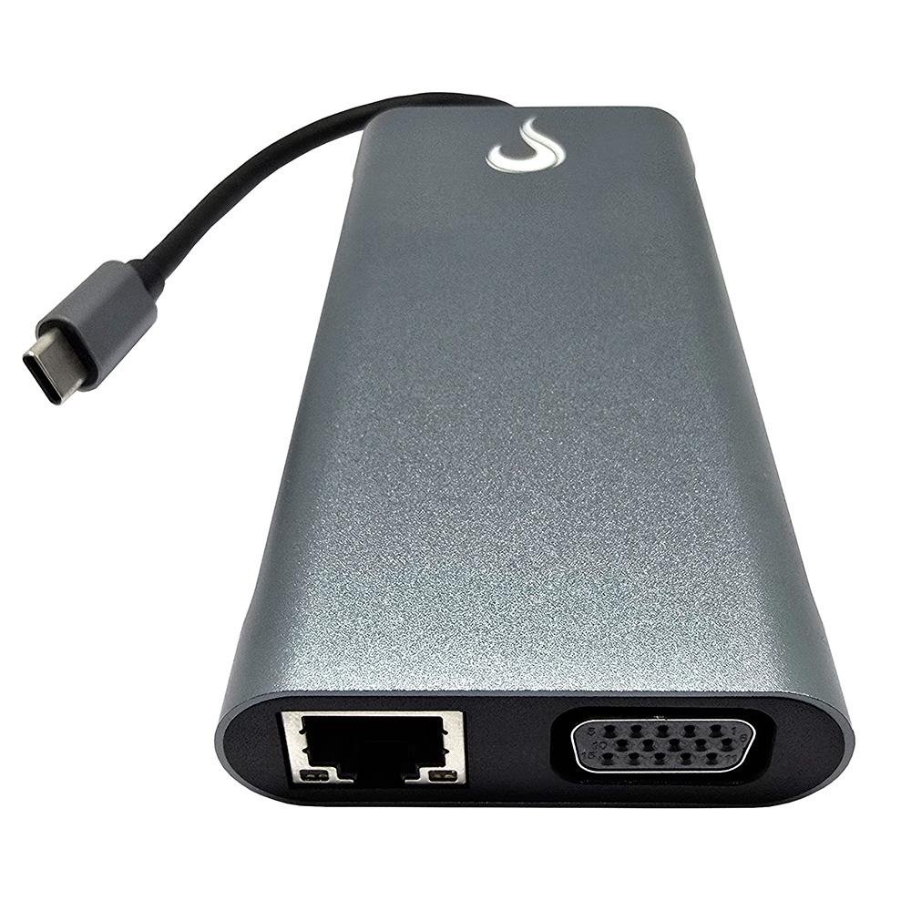 HUB ( Balão.info) 06 Pro USB-C 3.0, 11 em 1, para HDMI, VGA, Cartão SD, Ethernet, Áudio, 3x USB 2.0, 1x USB 3.0, Cinza - RM-HUB-06-PRO - foto 6