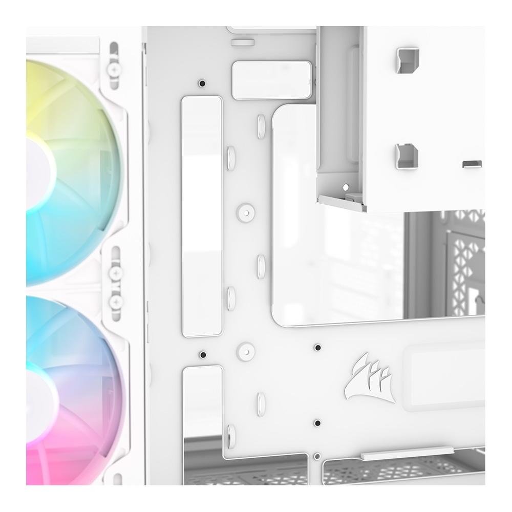 Imagem 11 de 14 do produto Gabinete Gamer Corsair 2500X LINK Mid-Tower, M-ATX, Vidro temperado, 2x FANs, Branco - CC-9011268-WW