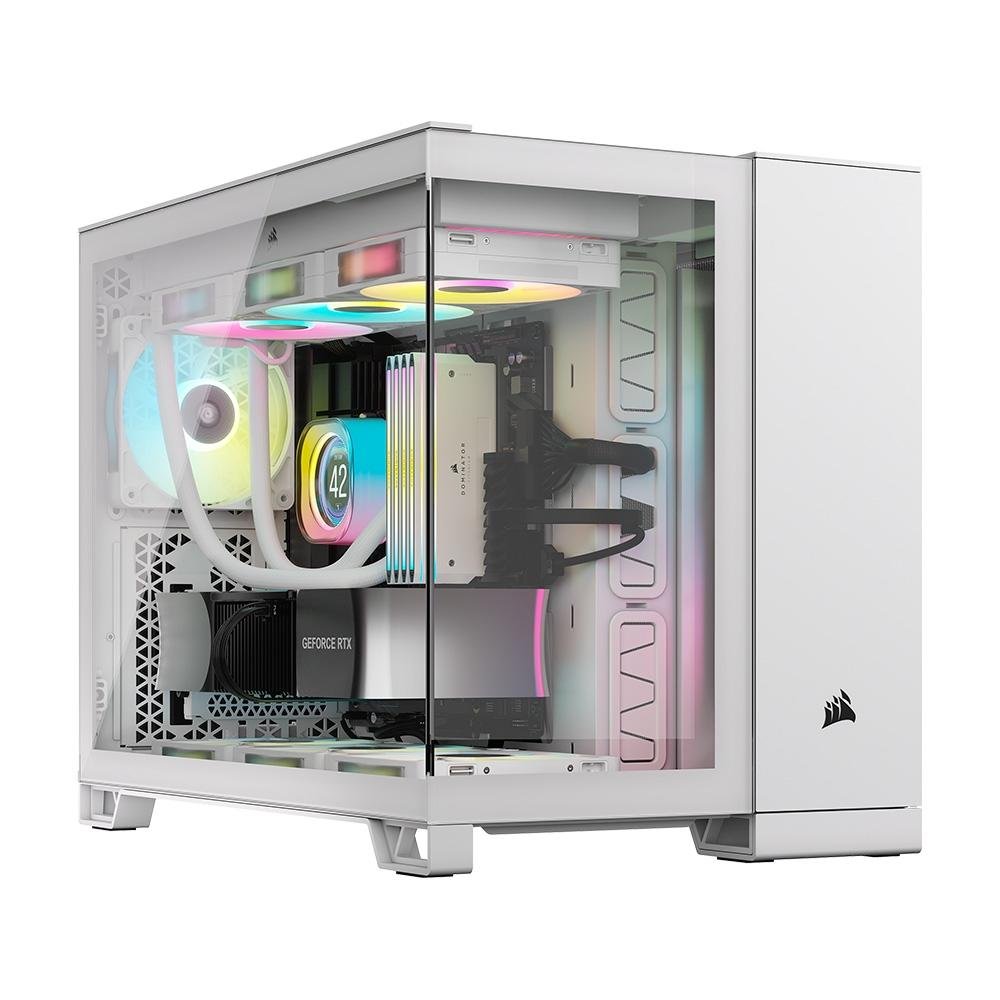 Imagem 14 de 14 do produto Gabinete Gamer Corsair 2500X LINK Mid-Tower, M-ATX, Vidro temperado, 2x FANs, Branco - CC-9011268-WW