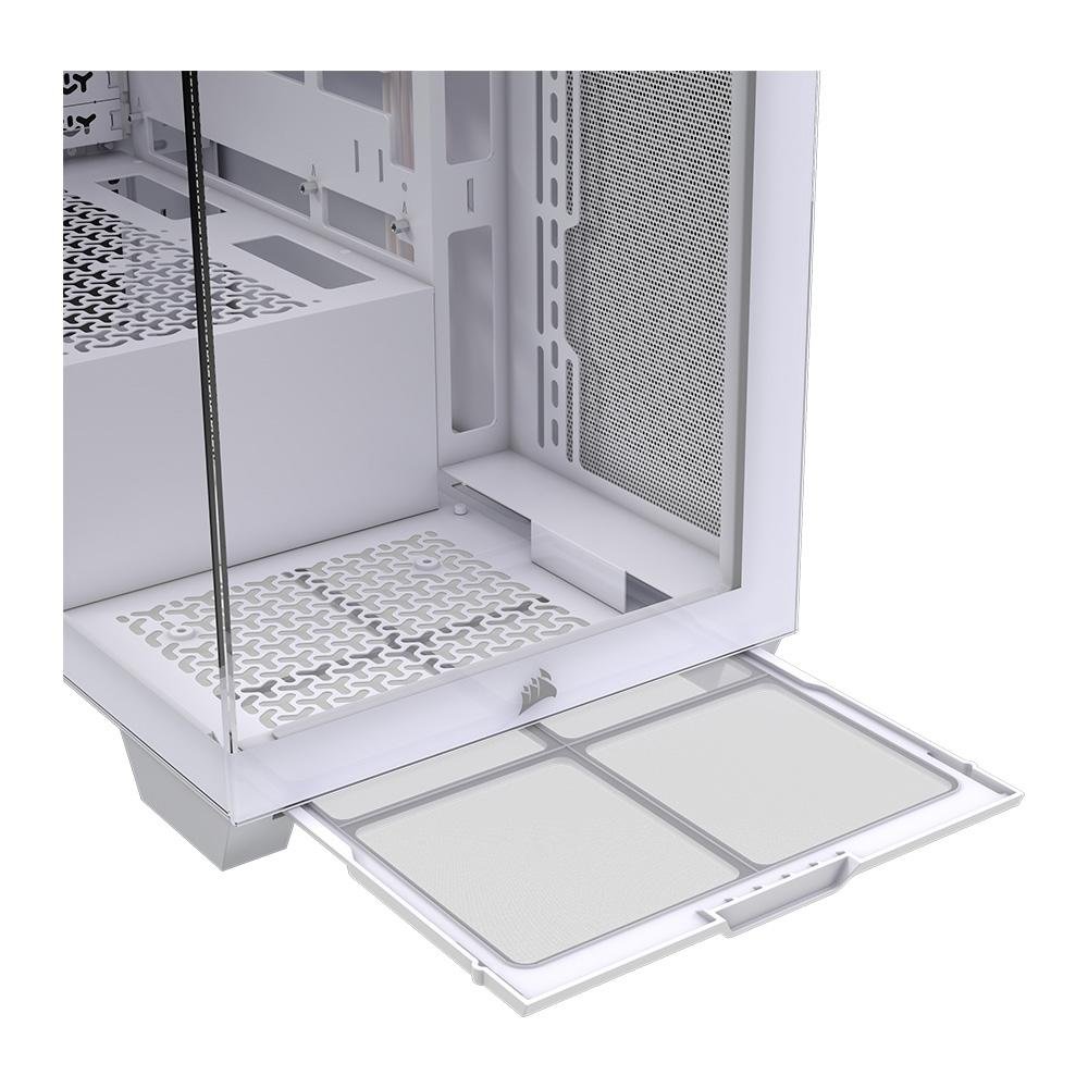 Imagem 9 de 11 do produto Gabinete Gamer Corsair 3500X Mid-Tower, E-ATX, Frontal e Lateral em Video Temperado, Sem FANs, Branco - CC-9011277-WW