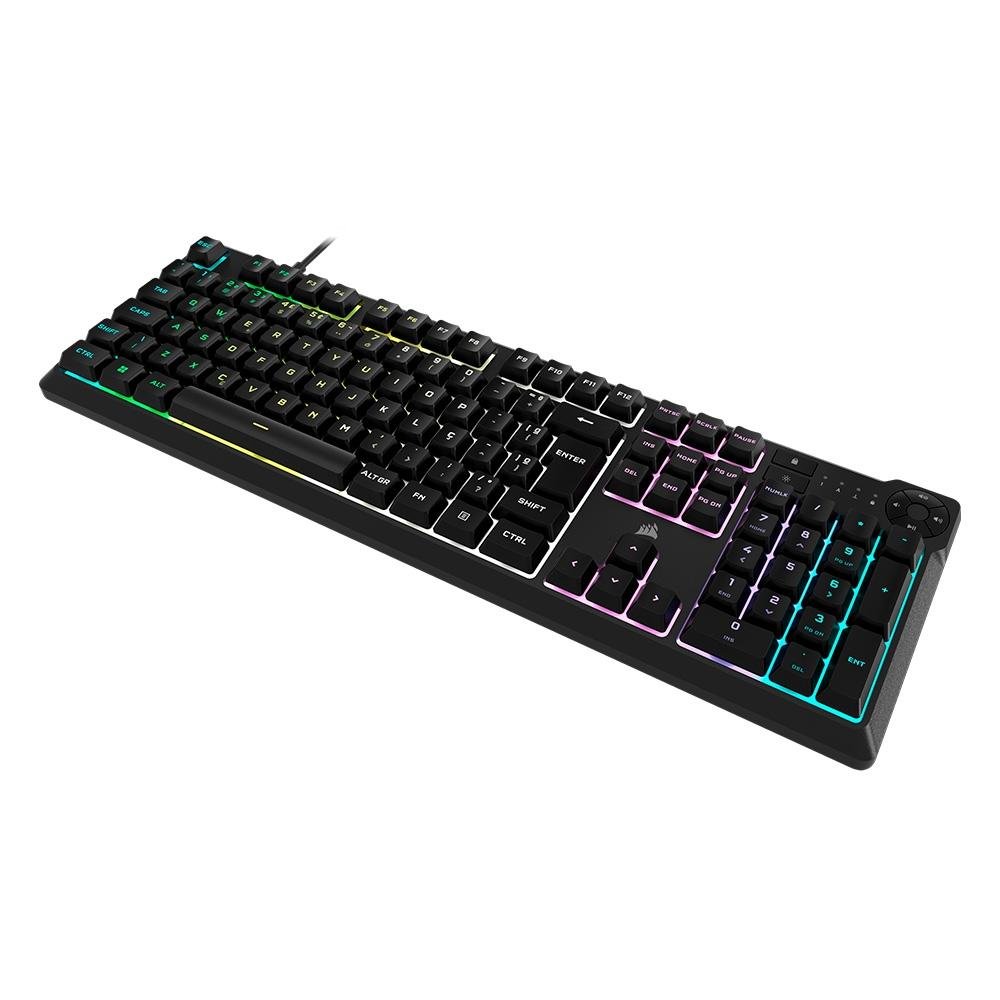Imagem 4 de 9 do produto Teclado Gamer Corsair CORE K55 RGB, iCUE, RGB, USB 2.0, Preto - CH-9226C65-BR