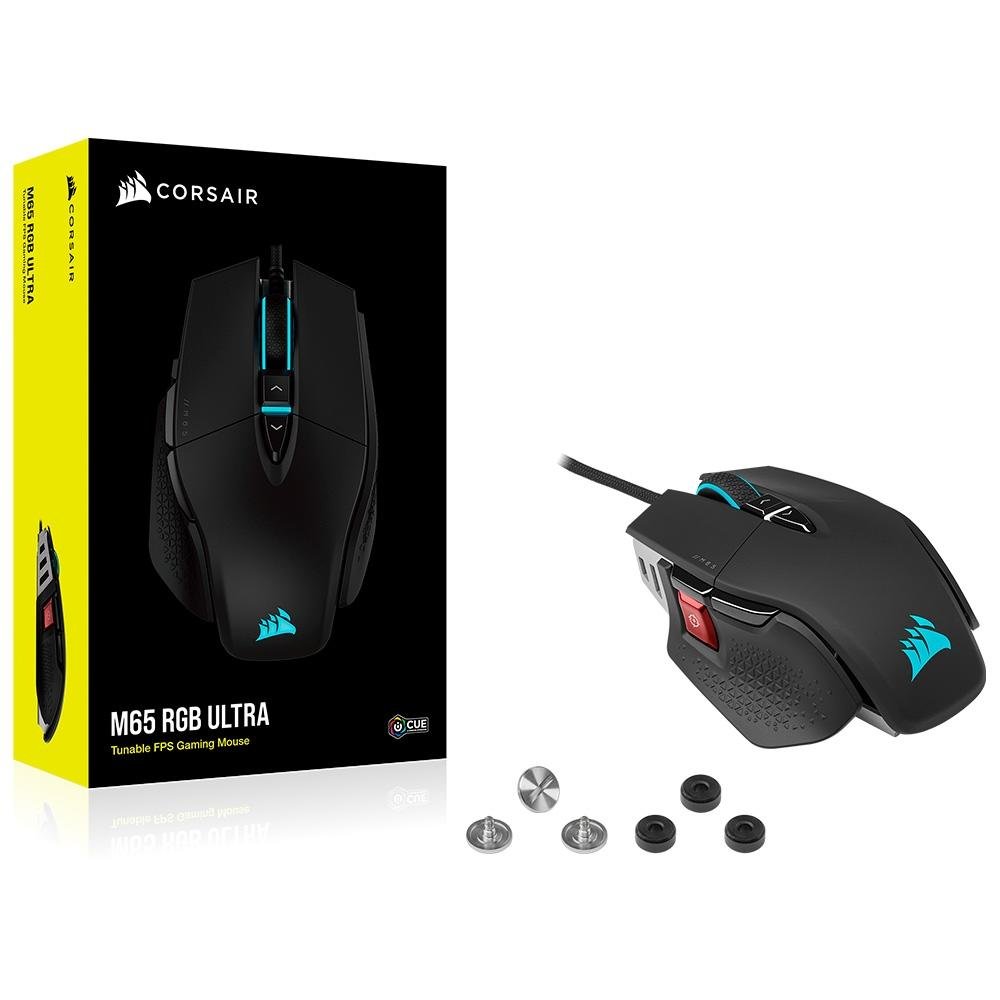 Imagem 12 de 12 do produto Mouse Gamer Corsair M65 Ultra, RGB LED, 26000 DPI, 8 Botões, Optical, Preto - CH-9309411-NA2