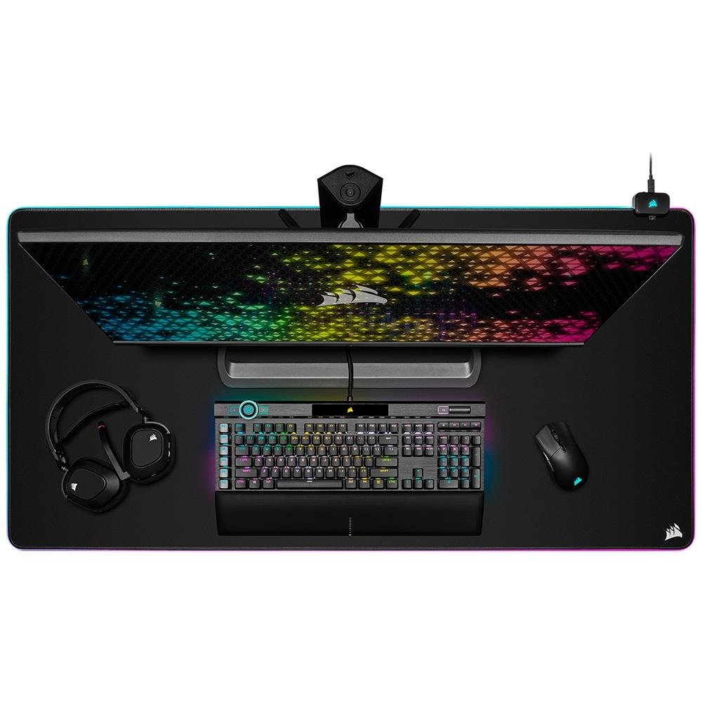 Imagem 9 de 11 do produto Mousepad Gamer Corsair MM700 3XL, RGB iCUE, Preto - CH-9417080-WW