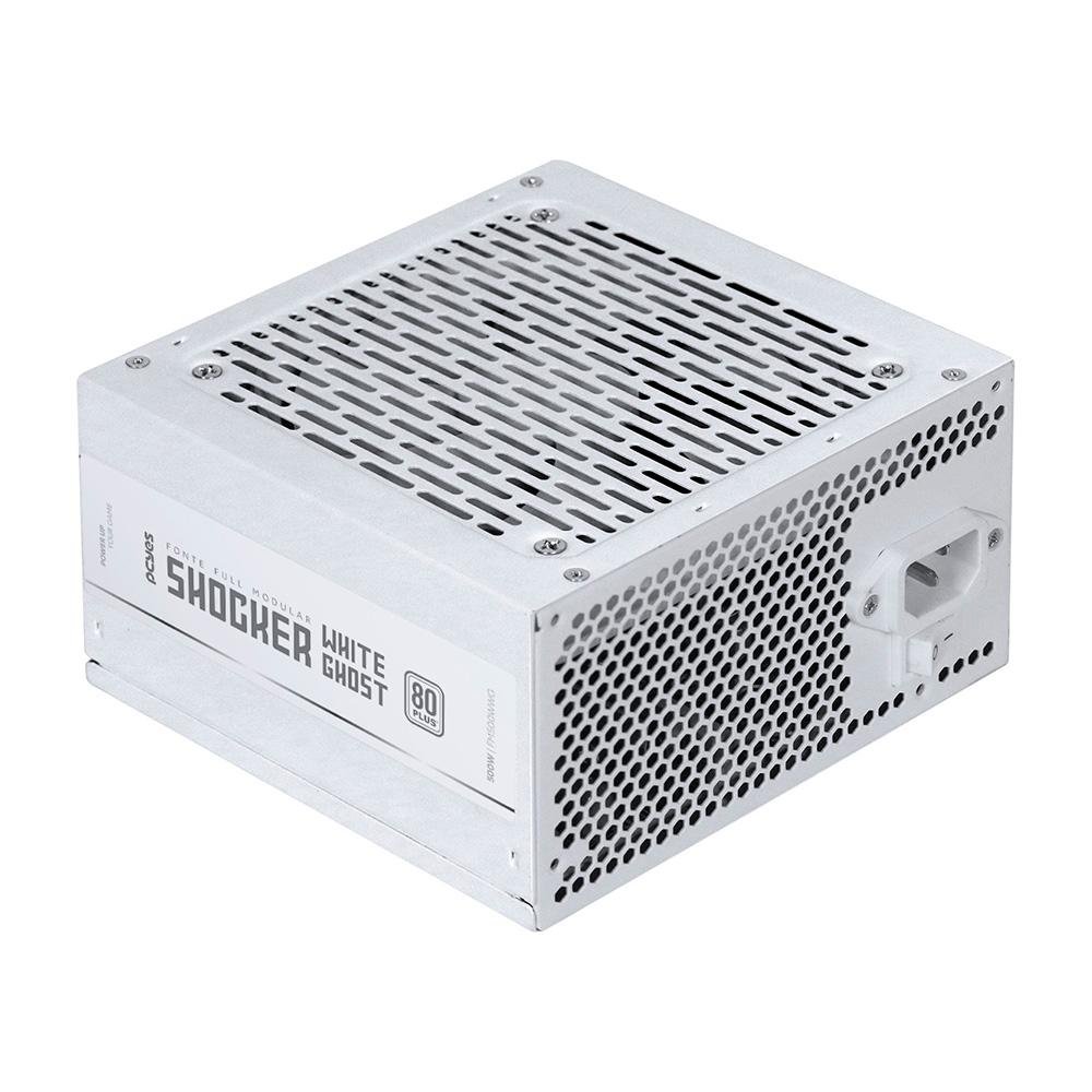 Imagem 3 de 7 do produto Fonte PCYes Shocker, 500W, 80 Plus White, Modular, PFC Ativo, Branco Ghost - FM500WWG