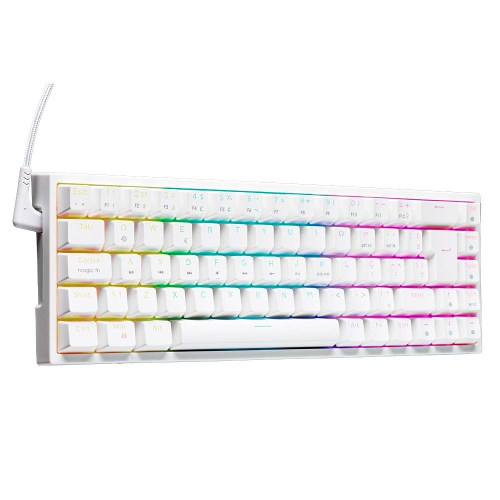 Teclado Mecânico Gamer Husky HailStorm, 65%, RGB, Switch Gateron Brown, ABNT2, Branco - HTG002BRMA Teclado Mecânico Gamer Husky HailStorm, 65%, RGB, Switch Gateron Brown, ABNT2, Branco - HTG002BRMA