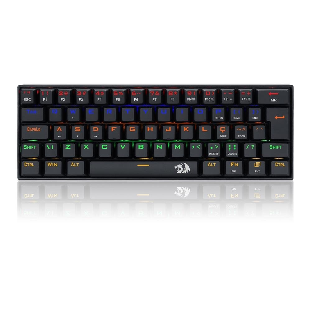 Teclado Mecânico Gamer Redragon Lakshmi, Rainbow, Switch Black, ABNT2, Preto - K606R (PT-BLACK)