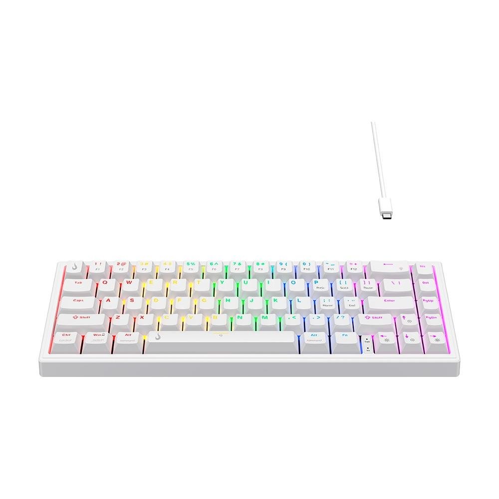 Teclado Mecânico Gamer Rise Mode GM1 Pro White, ARGB, Mini (65%), Switch Outemu Red, USB-C - RM-TCM-GM1P-WRED Teclado Mecânico Gamer Rise Mode GM1 Pro White, ARGB, Mini (65%), Switch Outemu Red, USB-C - RM-TCM-GM1P-WRED