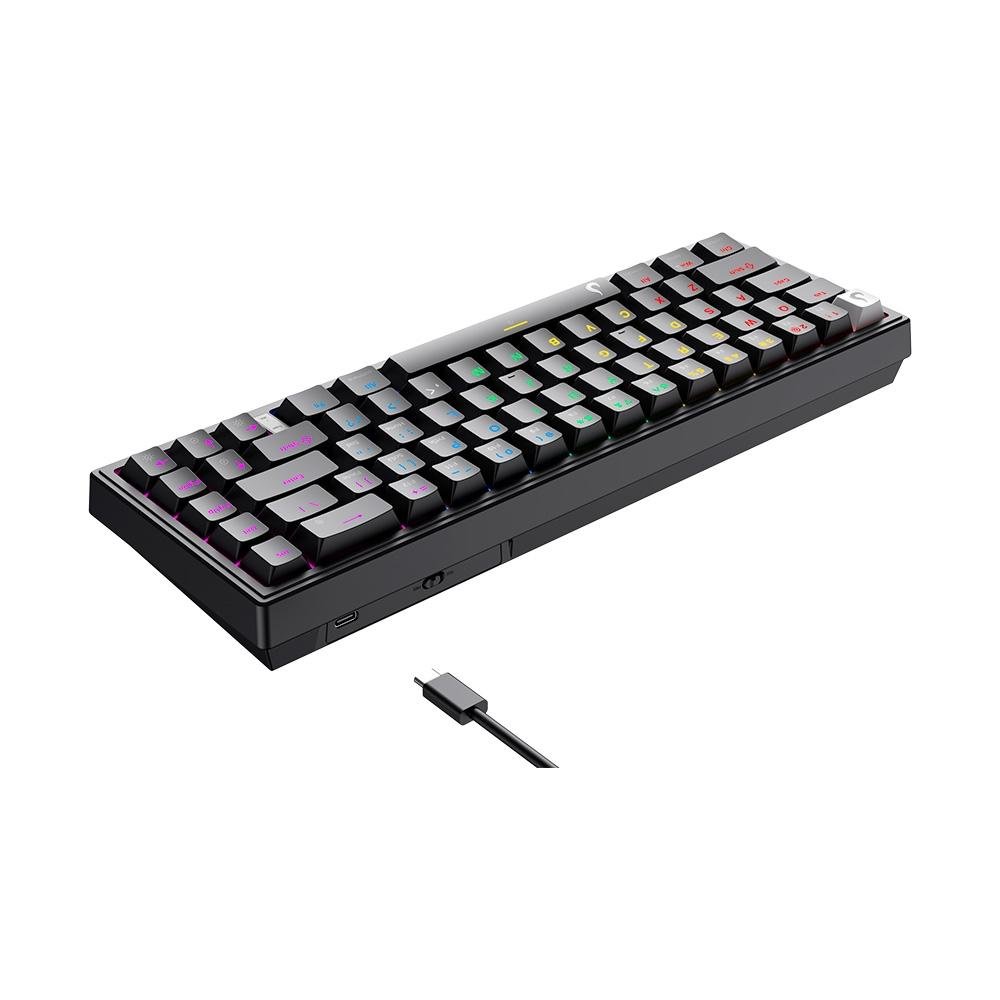 Teclado Mecânico Gamer ( Balão.info) GM1 Pro Black, ARGB, Mini (65%), Switch Outemu Blue, USB-C, Preto - RM-TCM-GM1P-BBLUE - foto 4