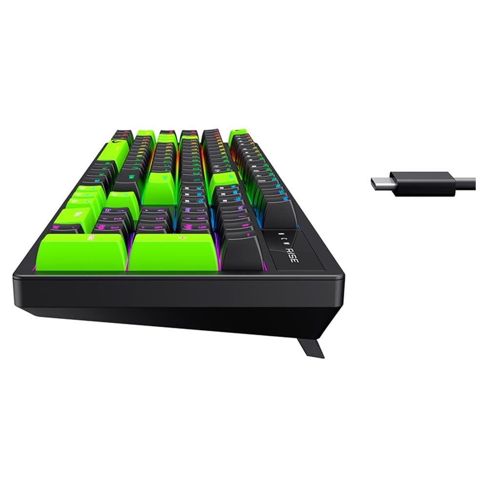 Teclado Mecânico Gamer 2 em 1 ( Balão.info) GM2 Full Black and Green RGB Switch ( Balão.info), USB-C, Preto - RM-TCM-GM2F-BBRO - foto 6