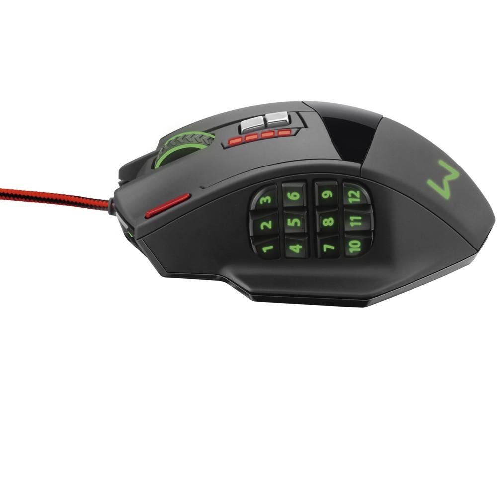 Mouse Gamer Warrior 4000DPI 18 botões Preto com LED - MO206 Mouse Gamer Warrior 4000DPI 18 botões Preto com LED - MO206