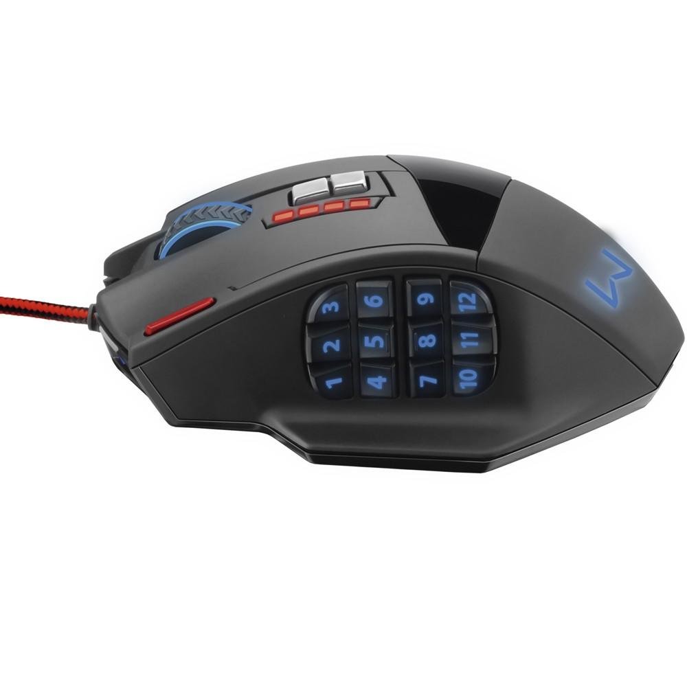 Mouse Gamer Warrior 4000DPI 18 botões Preto com LED - MO206 Mouse Gamer Warrior 4000DPI 18 botões Preto com LED - MO206