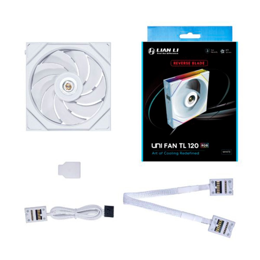 Ventoinha Lian Li UNI FAN TL, 120mm, ARGB, Reverse Blade, Branca - 12RTL1W WHITE 10