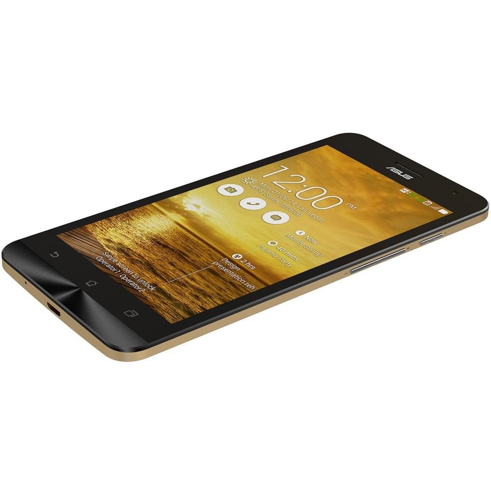 Imagem 2 de 4 do produto Smartphone Asus ZenFone 5 A501-1G457 c/ Intel Cover Trail Plus 1.6GHz, Android 4.3, Tela HD 5´, 16GB, Câmera 8MP, 3G, Dual Chip, Desbloqueado - Dourado