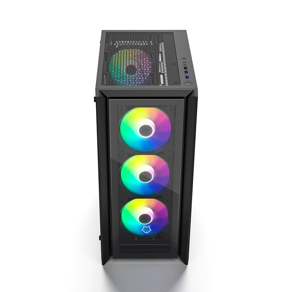 Imagem 2 de 8 do produto Gabinete Gamer Husky Dome 100, Mid Tower, ATX, Lateral e Frontal em Vidro, Sem FANs, Preto - HGN100PT