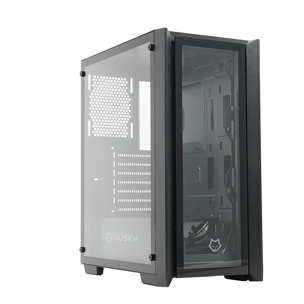 Imagem 6 de 8 do produto Gabinete Gamer Husky Dome 100, Mid Tower, ATX, Lateral e Frontal em Vidro, Sem FANs, Preto - HGN100PT