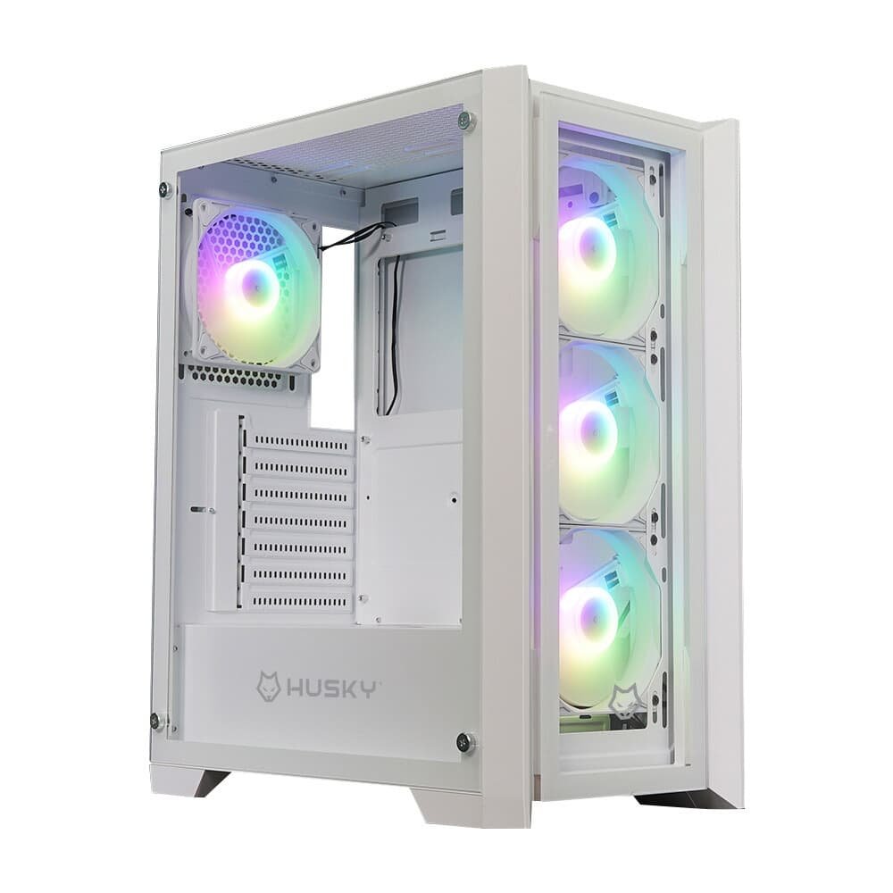 Gabinete Gamer Balão.info Dome 100, Mid Tower, ATX, Lateral e Frontal em Vidro, Sem FANs, Branco - HGN100BR