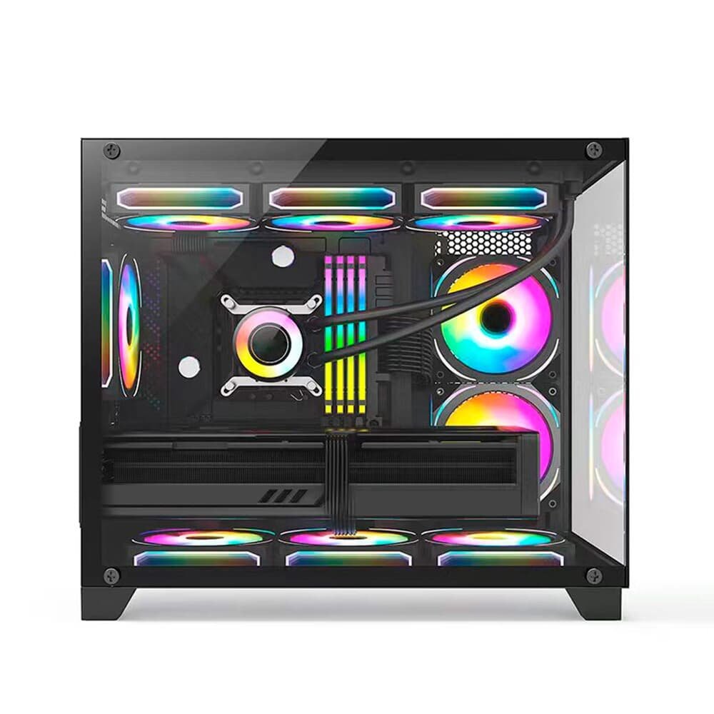 Gabinete Gamer Balão.info Dome 210, Mini Tower, M-ATX, Lateral e Frontal em Vidro, Sem FANs, Preto - HGN210PT - view 3